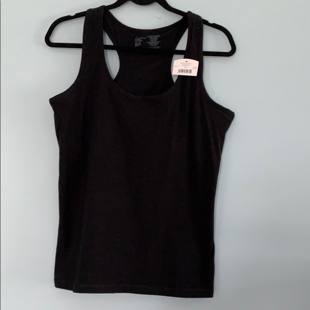 Black racerback undershirt w/built in bral…